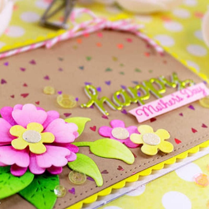 Deco Foil Kraft Toner Card Fronts - Dainty Hearts –