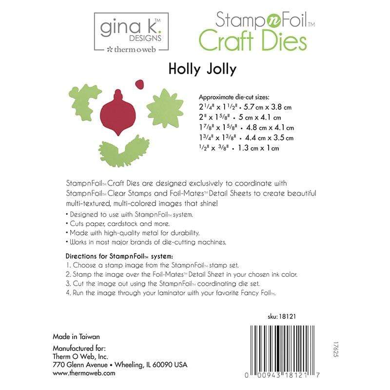 Gina K. Designs StampnFoil Stamp Set, Holly Jolly