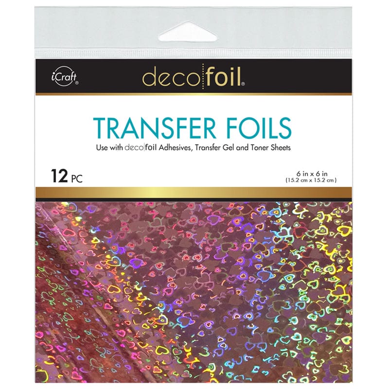 Therm O Web Deco Foil Transfer Sheets 6 in x 6 in (12 sheets) - Candy Hearts 5709