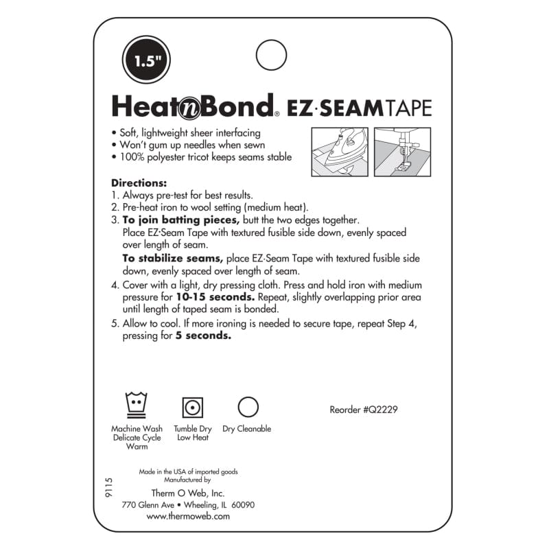 HeatnBond Hem Regular Weight Iron-On Adhesive Tape, 3/8 in x 10 yds –