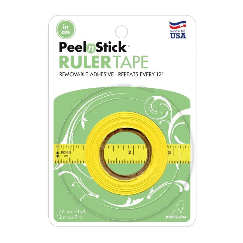 Therm O Web PeelnStick Removable Ruler Tape Imperial + Metric, 1/2 in x 10 yds 3352