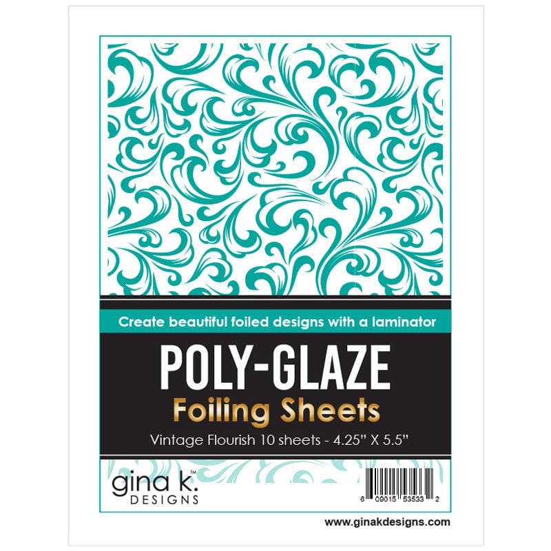 thermoweb.com Gina K. Designs POLY-GLAZE Foiling Sheets - Vintage Flourish GKD3533