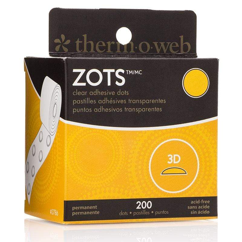Zots Clear Adhesive Dots Roll 200 count, 3D –